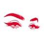 Sablon sticker de perete pentru salon de infrumusetare - J090XL - Make-up & Eyelashes Rosu